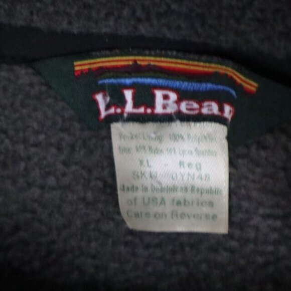 Vintage L.L. Bean Sweater Vest Men's XL Gray Fleece Stand-Up Collar Full Zip - Picture 3 of 7